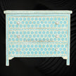 Bone Inlay Three Drawer Dresser Honeycomb Turquoise 1