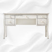 Bone Inlay Curved 5 Drawer Floral Desk White 3