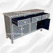 Open drawer of the Arctic Bone Inlay Sideboard in Indigo Blue 4