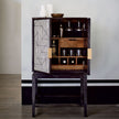 Bone Inlay Geometric Bar Cabinet Black 2