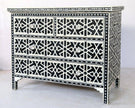 Black Bone Inlay Chest Of 4 Drawer Star Geometrical Design 2