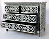 Black Bone Inlay Chest Of 4 Drawer Star Geometrical Design 3