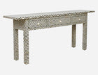 Bone Inlay 3 Drawer Long Edges Console Chevron 3