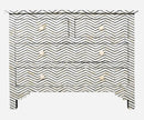 Bone Inlay Chest Of Four Drawer - Chevron Design Black 1