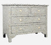 Bone Inlay Chest Of Four Drawer - Chevron Design Black 2