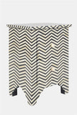 Bone Inlay Chevron Bedside 2 Drawer Black 2