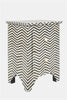 Bone Inlay Chevron Bedside 2 Drawer Black 2