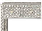 Bone Inlay Console 4 Drawers Geometric Design Grey 2