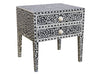 Buy The Black Bone Inlay 2 Drawer Bedside Table Long Leg 3
