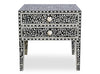 Classic look of the Black Bone Inlay 2-Drawer Bedside Table with Long Legs 2