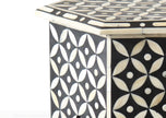 Bone Inlay Geometric Design Hexagonal Table Black 3