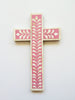 Bone Inlay Leaf Cross Pink 