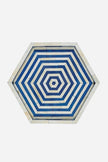 Bone Inlay Tray Stripe Hexagon Shape Dark Blue 2