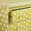 Bone Chest Of 3 Drawer Flower Design Yellow 4