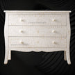 Bone Inlay Curved 3 Drawer Floral Dresser White 4