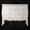 Bone Inlay Curved 3 Drawer Floral Dresser White 4
