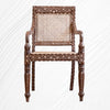 Bone Inlaid Cane Teakwood Chair 4