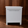 Bone Inlay Quote Design 1 Drawer 1 Door Side Cabinet White