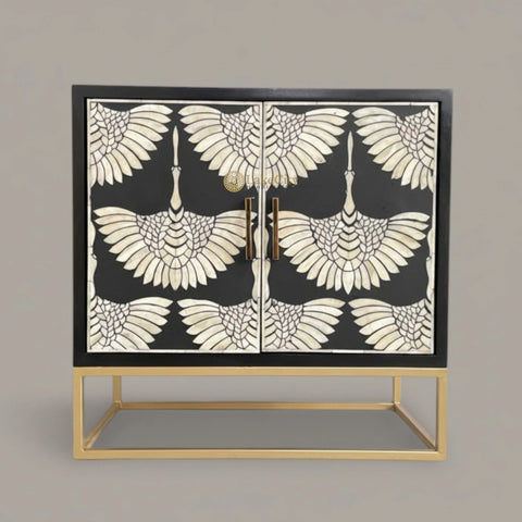 Bone Inlay Swan Cabinet