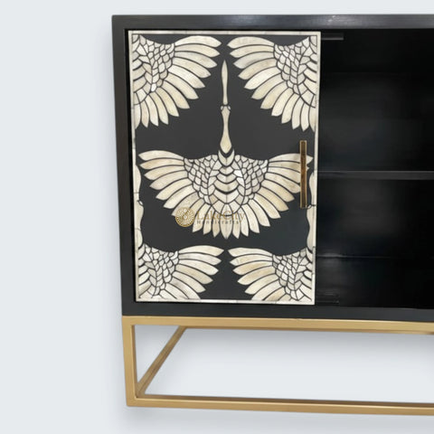 Bone Inlay Swan Cabinet