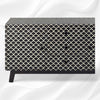 Bone Inlay Fish-scale Design 3 Drawers & 2 Doors Sideboard Table Black