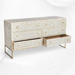 Bone Inlay 6 Drawer Chest Lattice Grey 2