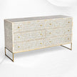 Bone Inlay 6 Drawer Chest Lattice Grey 1