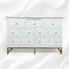 Bone Inlay Floral Chest of 7 Drawers Iron White 5