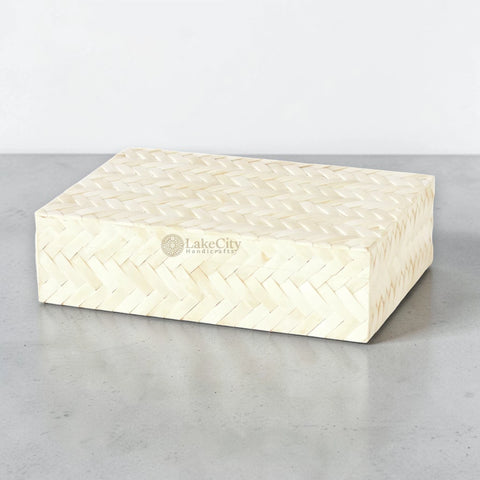 Bone Inlay Anna Herring Box Large White