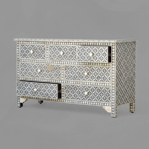 Grey Bone Inlay Arctic Chest Of 7 Drawers