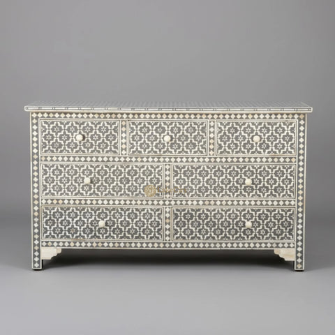 Grey Bone Inlay Arctic Chest Of 7 Drawers
