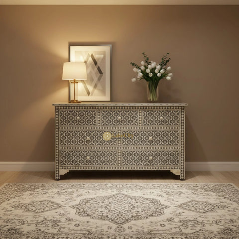Grey Bone Inlay Arctic Chest Of 7 Drawers