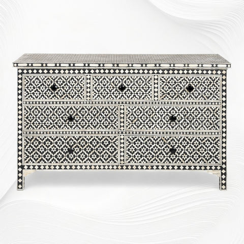 Black Bone Inlay Arctic Chest Of 7 Drawers 4