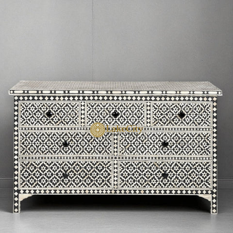 Bone Inlay Arctic Design 7 Drawers Chest | Bone Inlay Arctic Design 7 Drawers Dresser Table