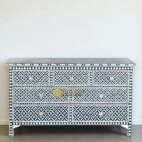 Bone Inlay Arctic Design 7 Drawers Chest | Bone Inlay Arctic Design 7 Drawers Dresser Table