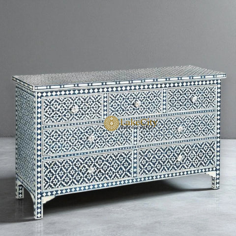 Bone Inlay Arctic Design 7 Drawers Chest | Bone Inlay Arctic Design 7 Drawers Dresser Table