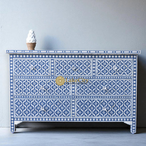Bone Inlay Arctic Design 7 Drawers Chest | Bone Inlay Arctic Design 7 Drawers Dresser Table