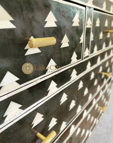 Bone Inlay Arrow Design 4 Drawers Chest Black | Bone Inlay Arrow Design 4 Drawers Dresser Black