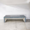 Bone Inlay Checks Design Coffee Table Blue | Bone Inlay Checks Design Center Table Blue