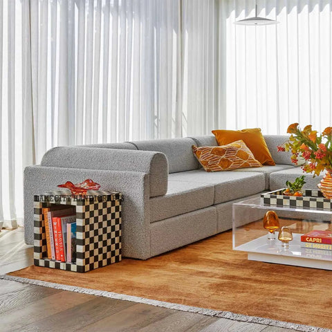 Bone Inlay Checkerboard Design Side Table | Bone Inlay Checkerboard Design End Table