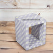 Bone Inlay Checkerboard Design Side Table Lilac