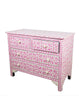 Pink Bone Inlay Chest Of 4 Drawer Star Geometrical Design 2