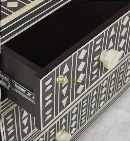 Tribal Bone Inlay Chest of 4 Drawers | Tribal Bone Inlay 4 Drawers Dresser Table
