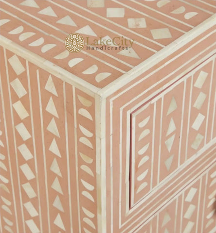 Tribal Bone Inlay Chest of 4 Drawers | Tribal Bone Inlay 4 Drawers Dresser Table