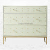 Dot Bone Inlay 3 Drawer Dresser Mint Green 1