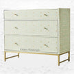 Dot Bone Inlay 3 Drawer Dresser Mint Green 2