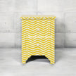 Bone Inlay Chevron Design 2 Drawers Bedside Table Yellow | Yellow Nightstand Table