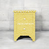 Bone Inlay Chevron Design 2 Drawers Bedside Table Yellow | Yellow Nightstand Table