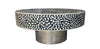 Black Bone Inlay Coffee Table Silver Base 1