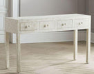 Bone Inlay Console 4 Drawers Geometric Design White 1